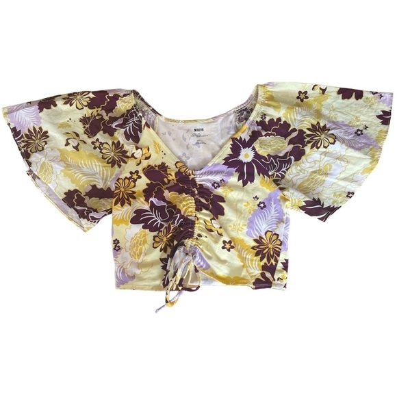 Anthropologie Maeve Cinched Flutter-Sleeve Top size Small - Picture 8 of 13